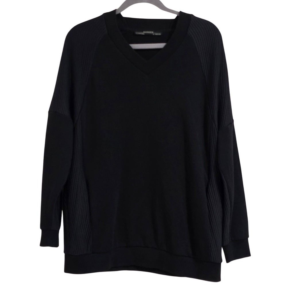 ALLSAINTS Nero Sweatshirt Men Sz Medium V Neck Long Sleeve Read